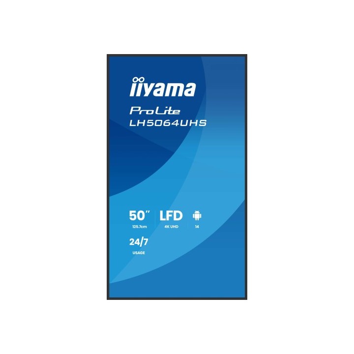 iiyama monitor iiyama 75" 3840x2160, uhd va dled panel, haze 25% 500cd/m2, landscape and portrait, s