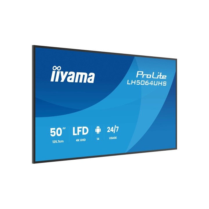 iiyama monitor iiyama 75" 3840x2160, uhd va dled panel, haze 25% 500cd/m2, landscape and portrait, s