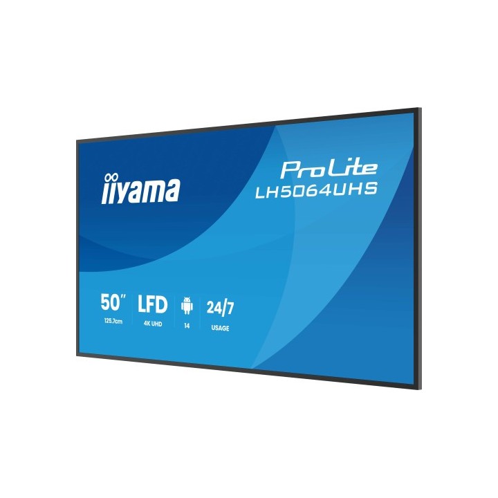 iiyama monitor iiyama 75" 3840x2160, uhd va dled panel, haze 25% 500cd/m2, landscape and portrait, s