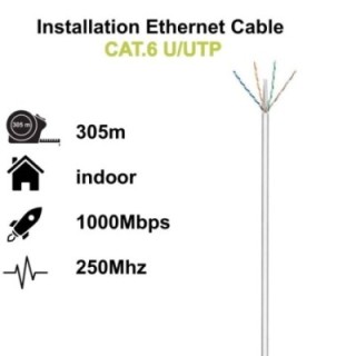 ewent bobina cable red cat. 6 u/utp, lszh, 305mt