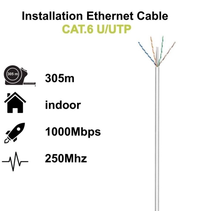ewent bobina cable red cat. 6 u/utp, lszh, 305mt