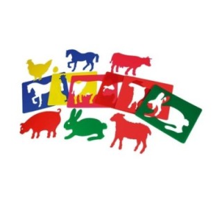 pack 6un plantillas animal granja henbea 716