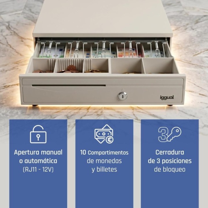 iggual caj?n portamonedas iron 30w 42cm 5+5 blanco