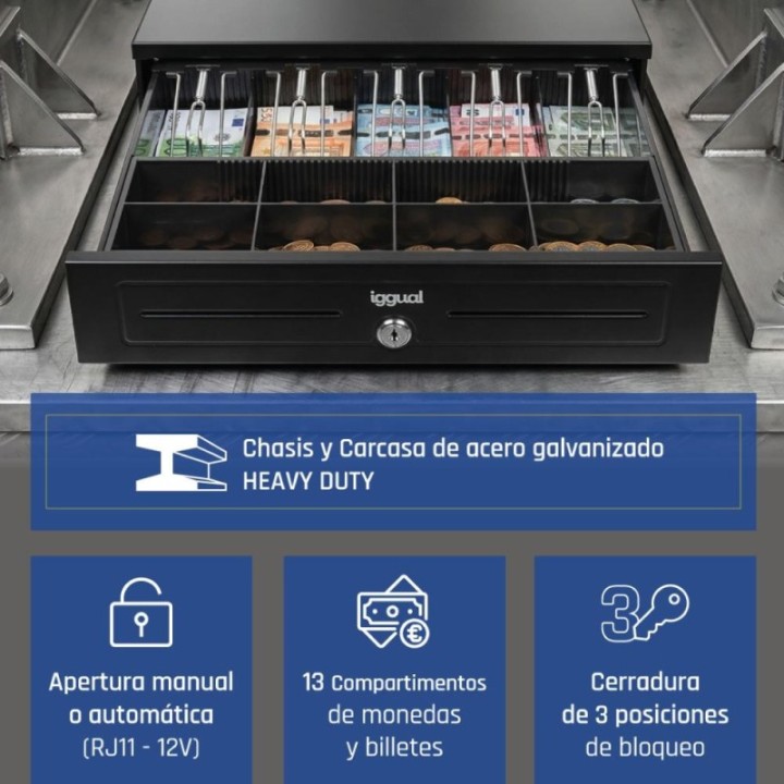 iggual caj?n portamonedas iron hd 41cm 5+8 negro