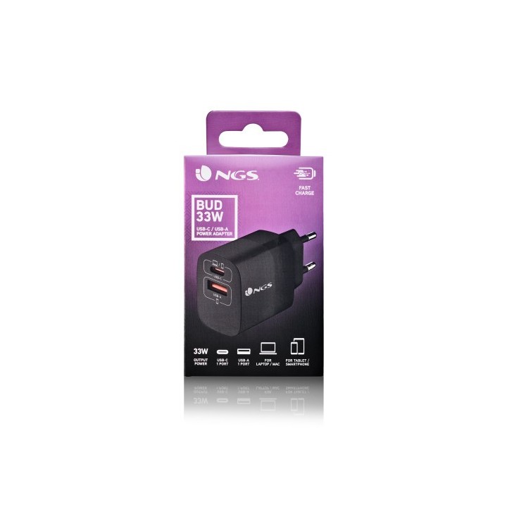 ngs ngs bud 33w universal negro corriente alterna carga rapida interior