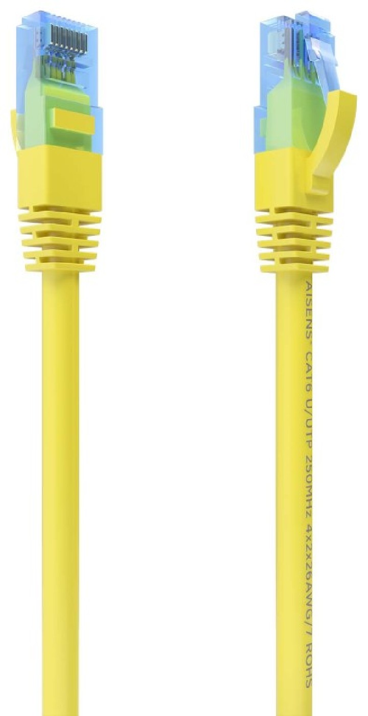 cable red aisens latiguillo rj45 cat.6 utp awg26 cca amarillo 1.5m
