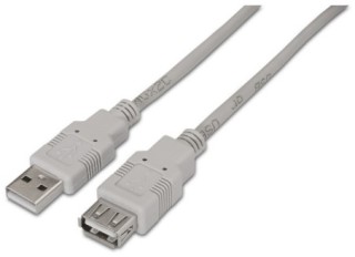 cable usb 2.0 aisens tipo a/m a/h beige 3.0m