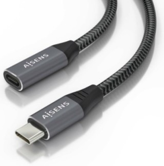 cable aisens usb 3.2 gen2x2 alu 20gbps 8k30 5a 100w usb c m/h 2.0m