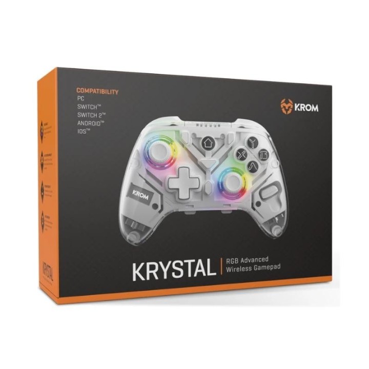 krom gamepad krystal wireless rgb bluetooth 5.0