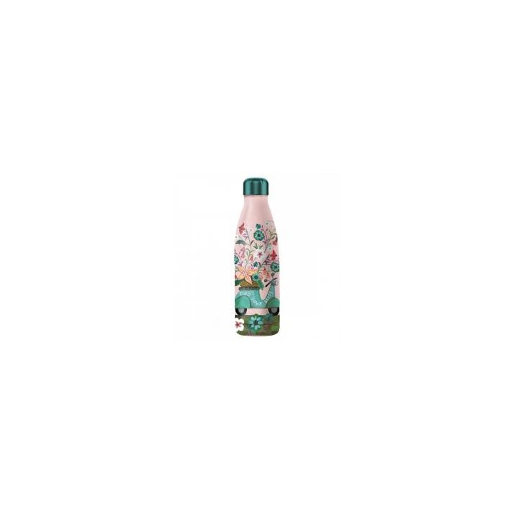 enesco botella isotermica enesco rosa estampado flores y moto