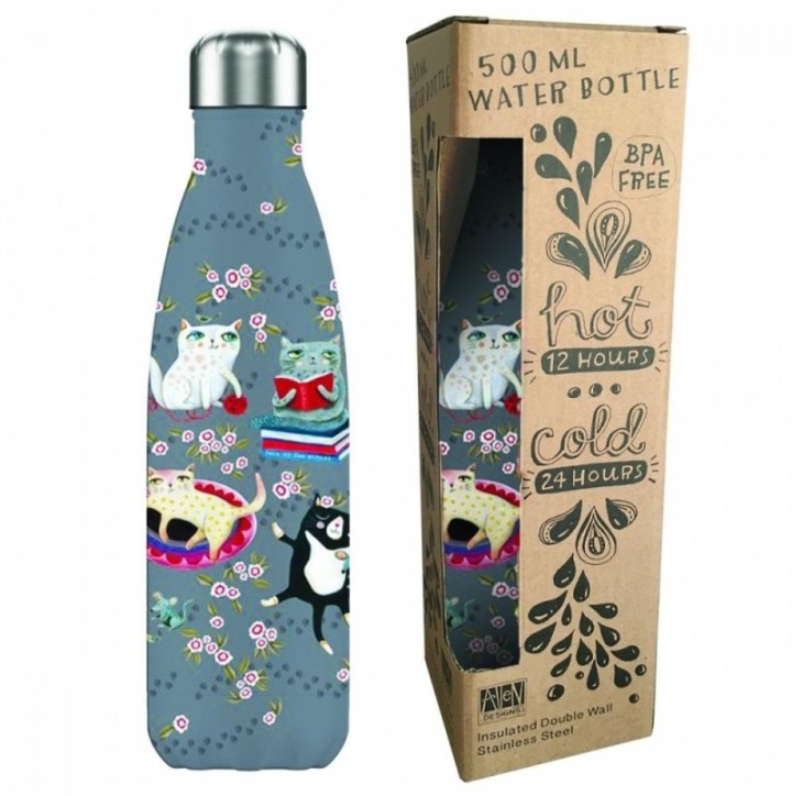 enesco botella isotermica enesco black crazy cats