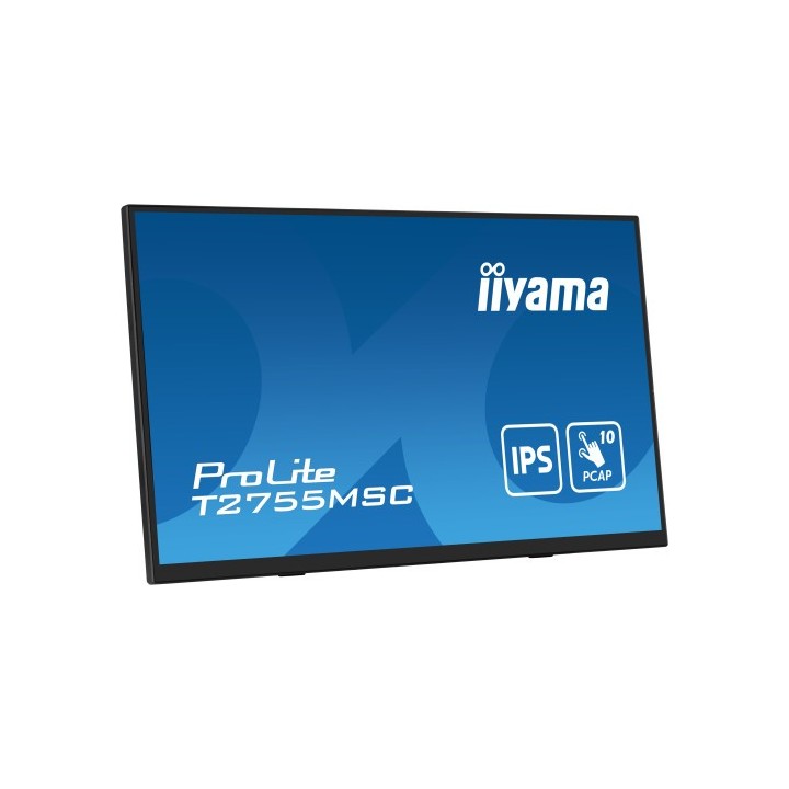 iiyama monitor iiyama 27" ips bonded pcap 10p touch, 1920x1080, flat bezel free glass front, hdmi, d