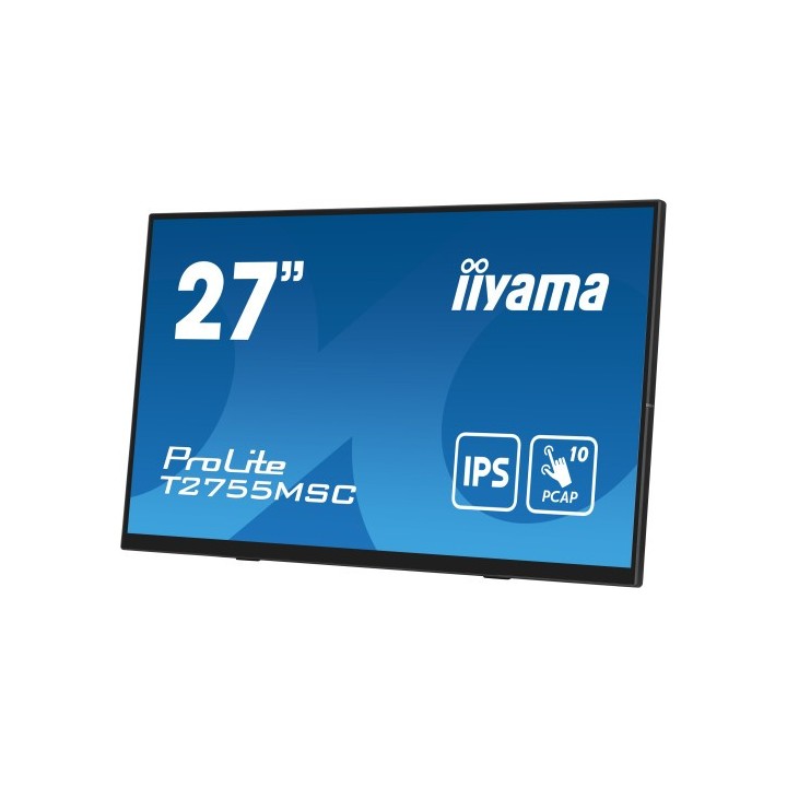 iiyama monitor iiyama 27" ips bonded pcap 10p touch, 1920x1080, flat bezel free glass front, hdmi, d