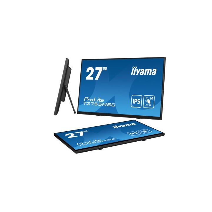 iiyama monitor iiyama 27" ips bonded pcap 10p touch, 1920x1080, flat bezel free glass front, hdmi, d