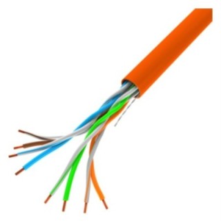 bobina cable red lanberg utp rj45 100 mb/s solido cca awg24 305m naranja