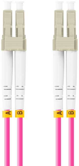 cable de fibraoptica lanberg 2m multi lc/upc lc/upc duplex om4 50/125 lszh viol