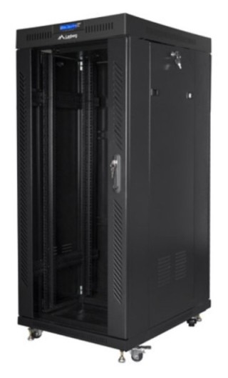 armario lanberg rack 19" 37u 800x1000 flat pack negro puerta cristal con lcd