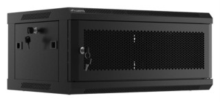 armario lanberg mural rack 19 4u 600x450 puerta perforada flat pack negro