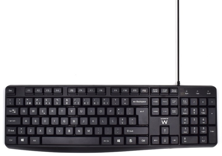 teclado ewent querty portugues escritura silenciosa usb negro