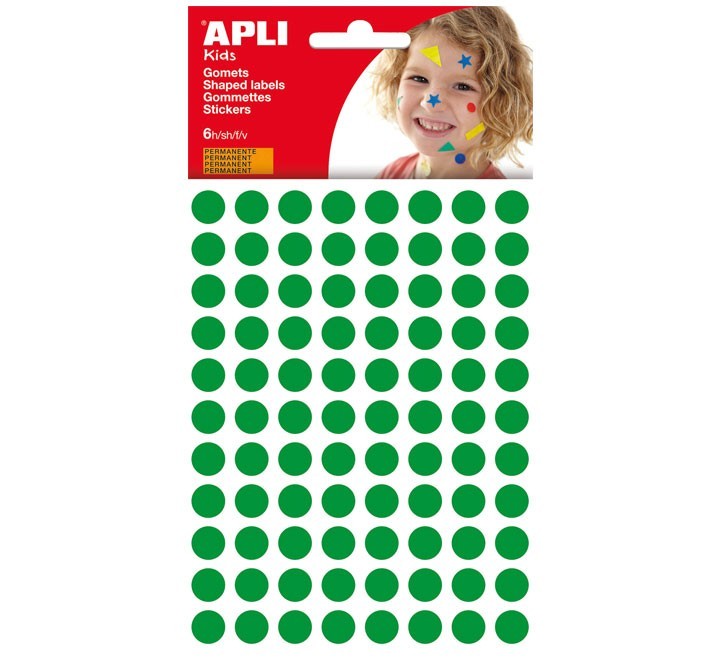 bolsa 6h gomets apli redond.10.5mm verde 13233