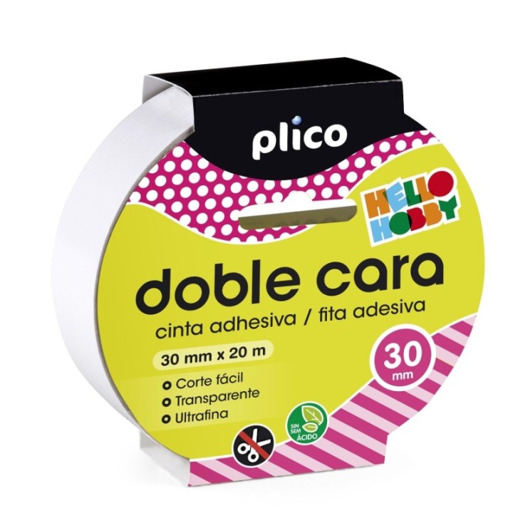 cinta adh. doble cara 20mx30mm plico 13320