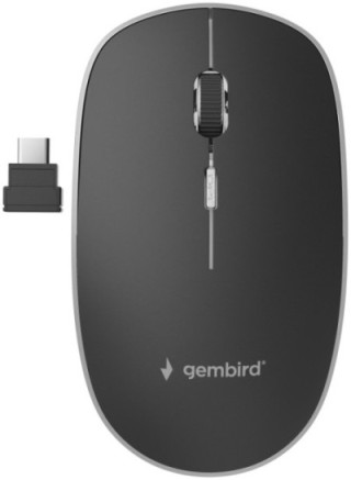 raton gembird optico 1600 dpi negro receptor usb c rf inalambrico pilas