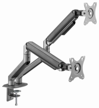 brazo de monitor gembird para 2 pantallas de escritorio gris espacial