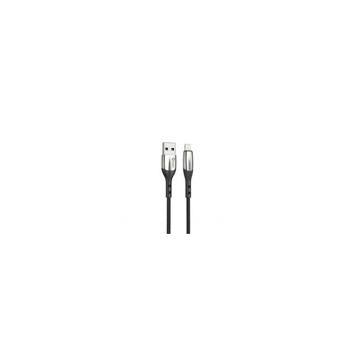 qcharx international cable qcharx toronto usb a lightning 3a   1 m   zinc negro cordon suave