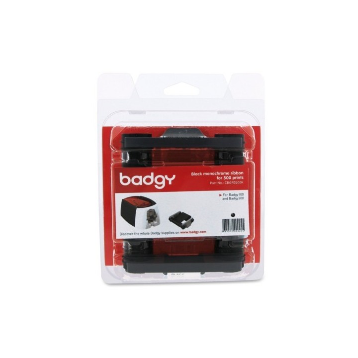 badgy consumible monocromo negro para 500 impresiones badgy cbgr0500k