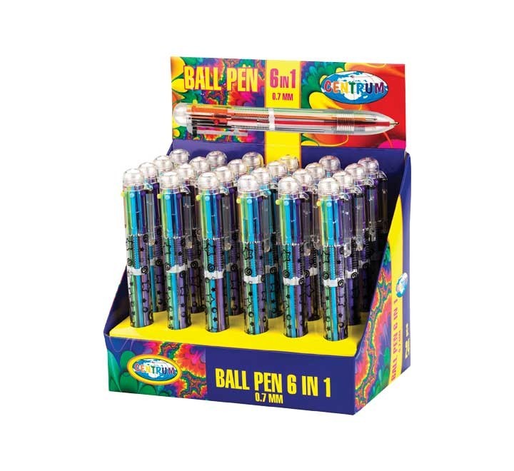 desc.  boligrafo 0.7mm 6 colores en 1 pack  24 unidades