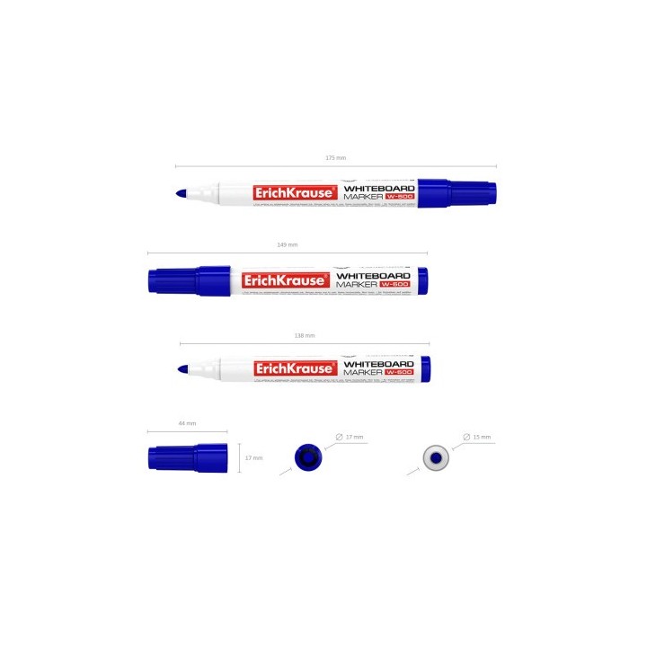 erich krause marcador pizarra blanca w 500 azul erich krause 12846  pack  12 unidades