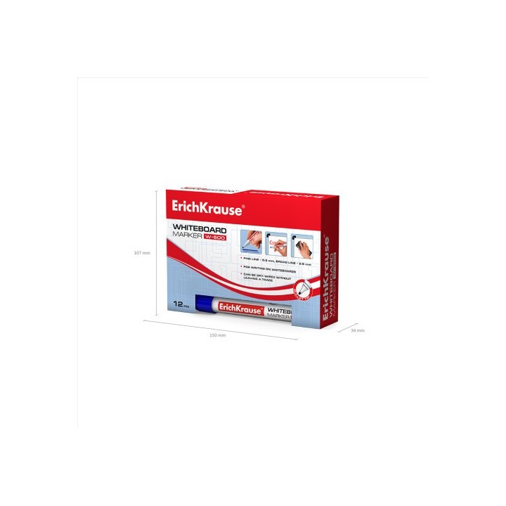 erich krause marcador pizarra blanca w 500 azul erich krause 12846  pack  12 unidades