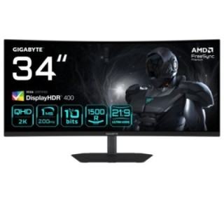 gigabyte gigabyte g34wqc2 monitor gaming curvo 34Â? wqhd   3440 x 1440, 1500r, 200hz, 1ms, 450 cd/m