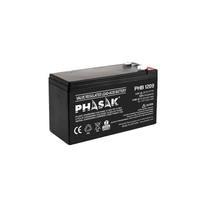 phasak bateria phasak phb 1209 compatible para sais 9ah 12v acido   plomo