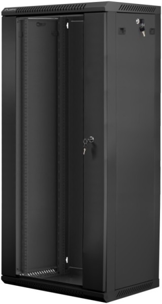 armario lanberg mural rack 19" 27u/600x450 flat pack v2 negro