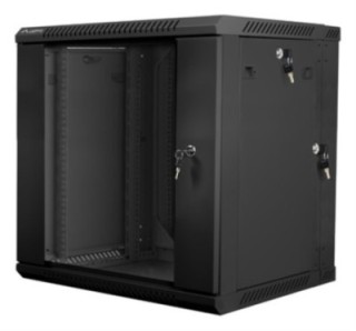 armario lanberg mural doble seccion rack 19" 12u/600x600 flat pack negro