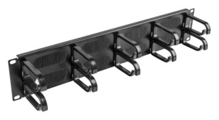 organizador de cables lanberg 10 anillos 19" 2u tipo b con cepillo negro
