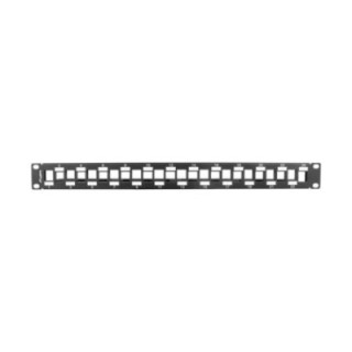 lanberg patch panel lanberg 24 puertos 1u escalonado organizador modulos keystone negro