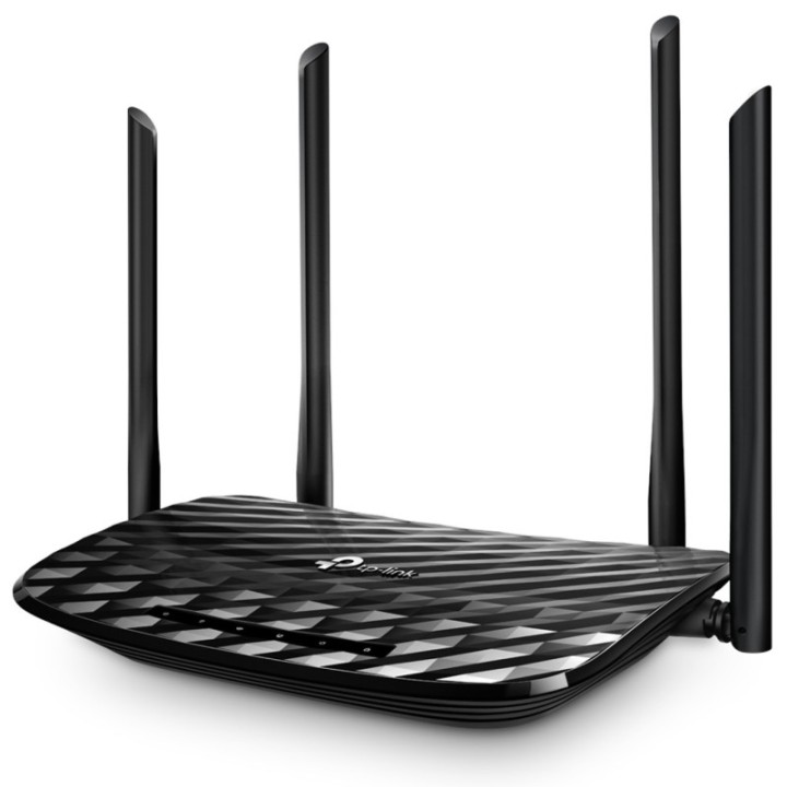 tp   link router wifi archer c6 ac1200 dual band 300mb en 2  4ghz y 867mb 5ghz 5p giga 4 antenas fij