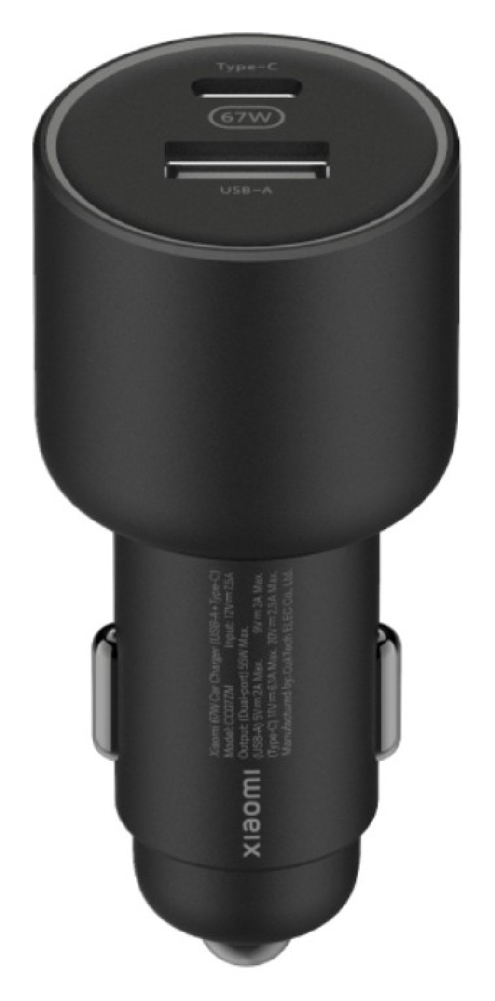 cargador de coche xiaomi mi car charger 67w 2xusb c + cable usb c negro