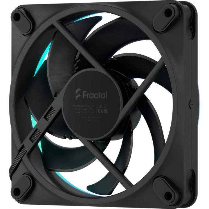 fractal design fractal ventilador caja  momentum 12 rgb 3 pack black fd f m