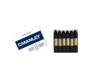 estuche 12 ceras manley mnc04737 negro