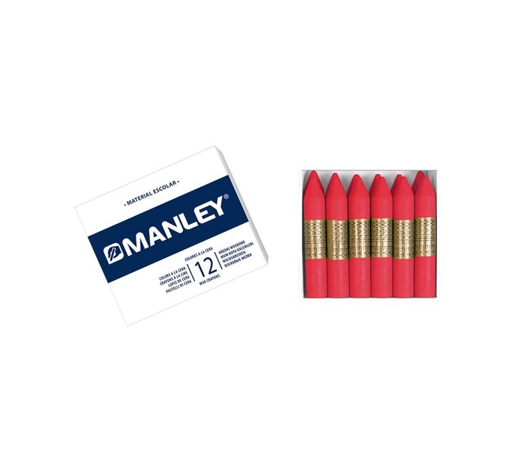 estuche 12 ceras manley mnc04781 rojo clasico