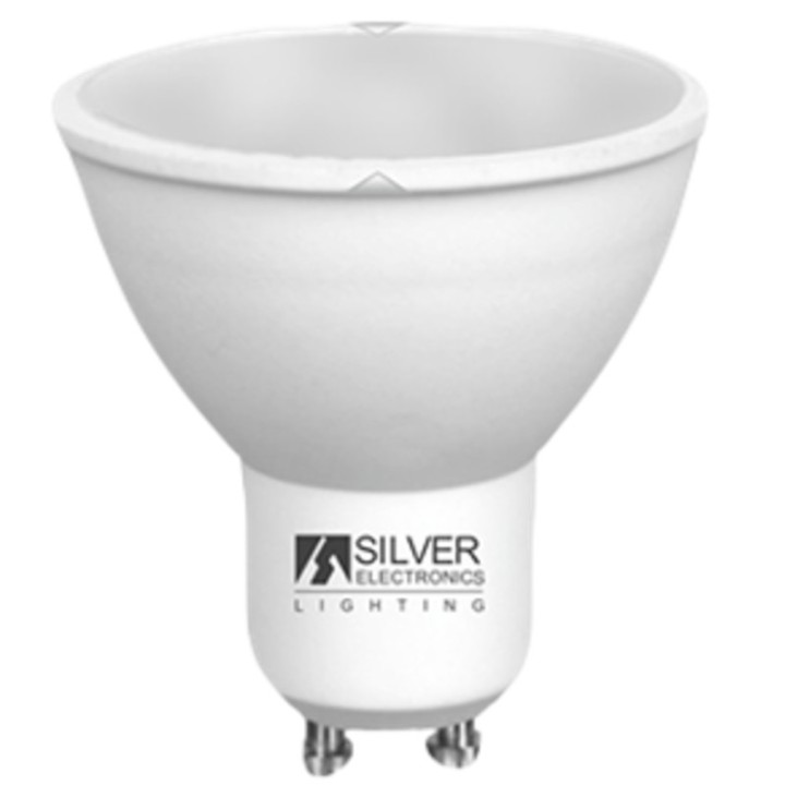 silver bombilla led silver electronic eco multi led dicroica 7w 44w    gu10    6000k    120? 567 lm