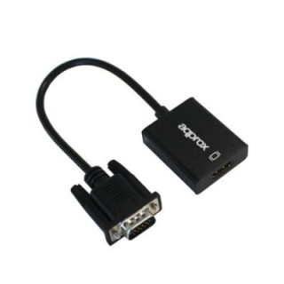 adaptador/cable approx appc25 vga hdb15/m   hdmi a/h negro