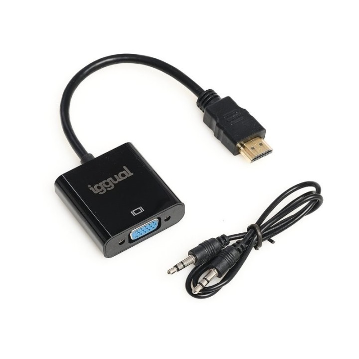 iggual adaptador hdmi a vga + audio  3.5 mm