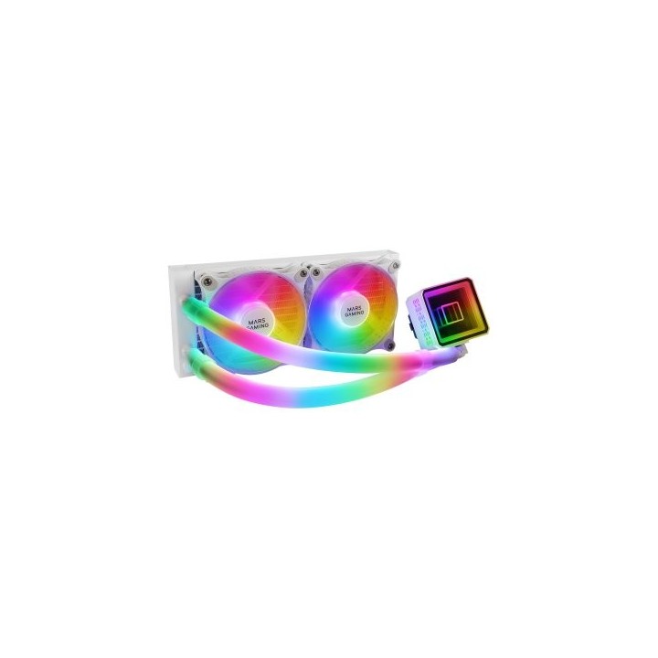sistema de refrigeracion liquida mars gaming ml ultra240 white 2x12cm iluminacion argb  adressable