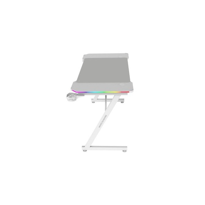 mesa mars gaming mgdx120rgbw chasis acero 120x60x75 fibra de carbono rgb mando gestion cables blanco
