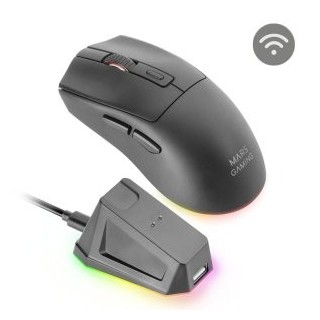mouse mars gaming wireless y bluetooth mmt3 rgb base de recarga magnetica 14400 dpi color negro