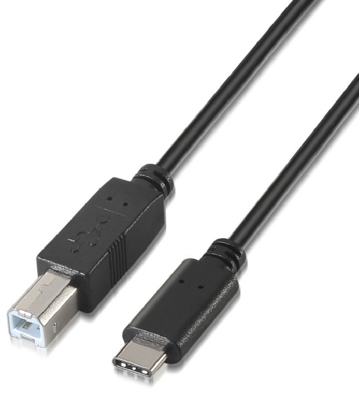 cable aisens usb 2.0 impresora 3a tipo usb c m b/m negro 1.0m